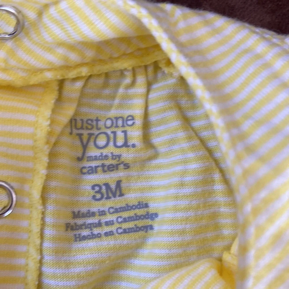 Carters Summer Lemon Bubble Shorts and Shirt; size 3M